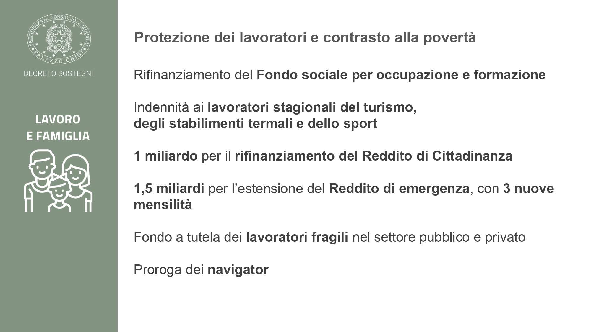 Protezione lavoratori decreto Sostegni - Credit: Palazzo Chigi